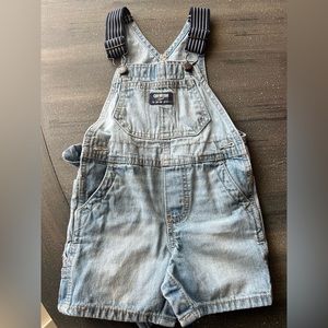 Toddler Osh Kosh short overalls, light denim size 18 months